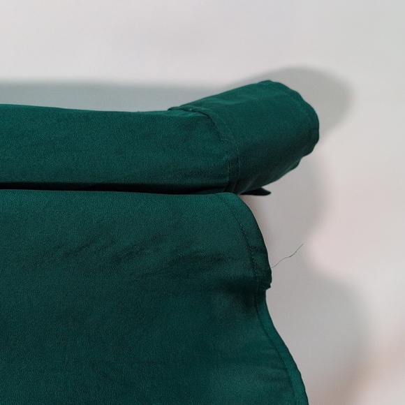 Emerald Green Women's Button-Up Blouse - Picture 2 of 9
